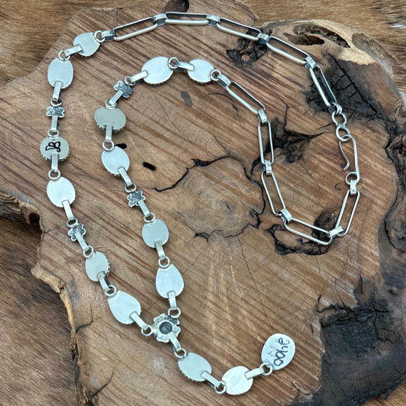 MARY ELLEN Navajo Sterling Turquoise Lapis Spiny Oyster Lariat Necklace Roses - Picture 5 of 7